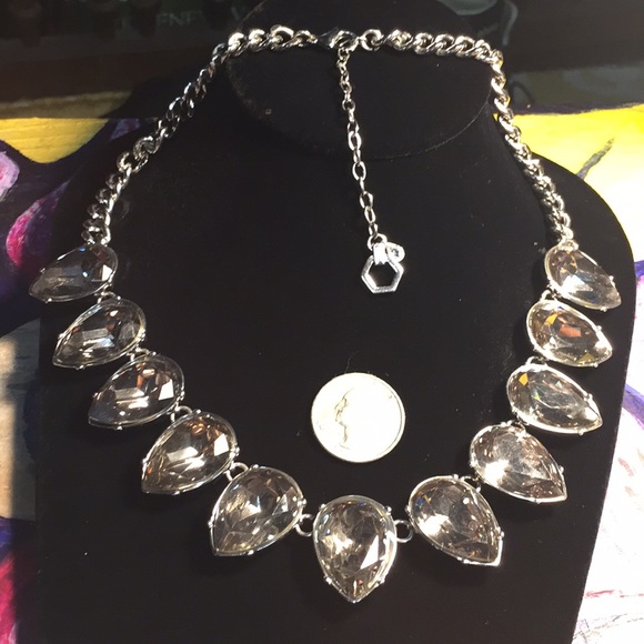 J. Crew Large Crystal Teardrop Smokey Chunky VNTG - Picture 4 of 8